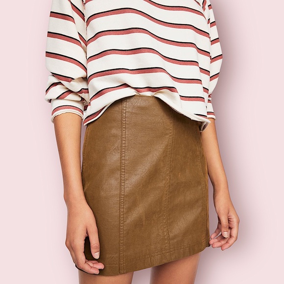Free People Modern Femme Vegan Leather Skirt - Picture 2 of 9